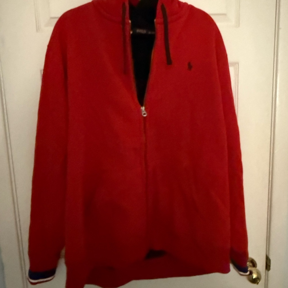 Ralph Lauren Red Fleece Zip-Up Jacket
